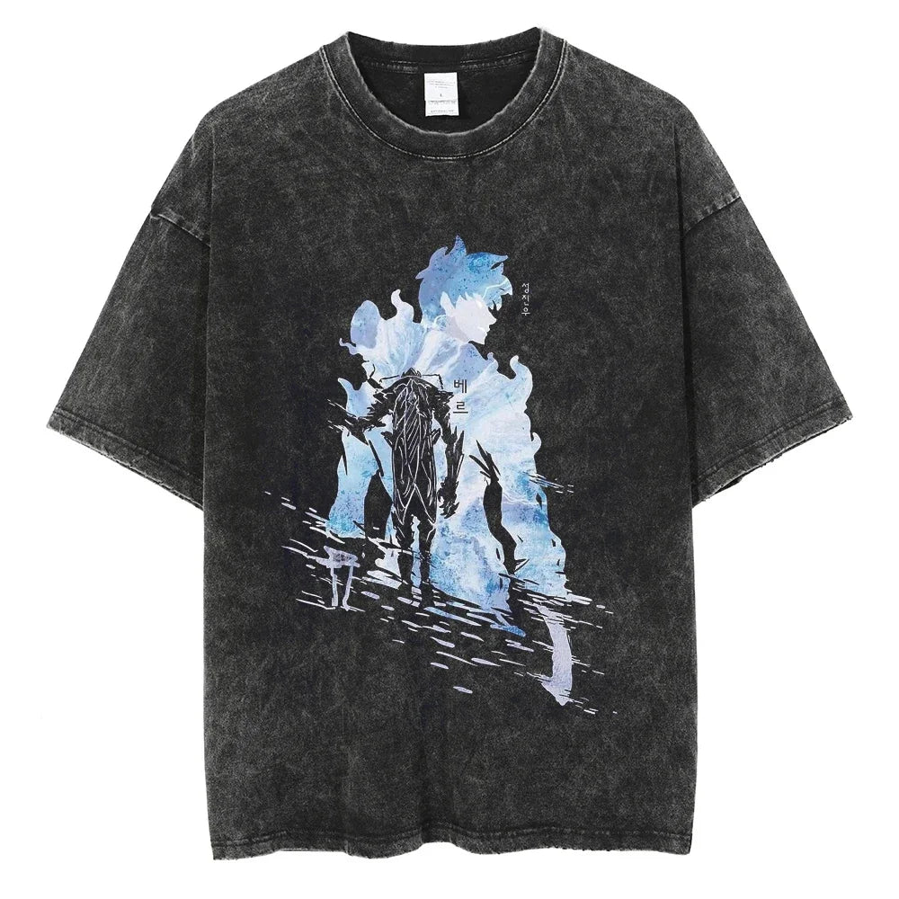 Solo Leveling Pure Cotton T-shirts Manga Streetwear Summer