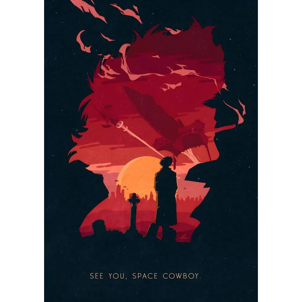 C-Cowboy B-Bebop Anime Retro Poster