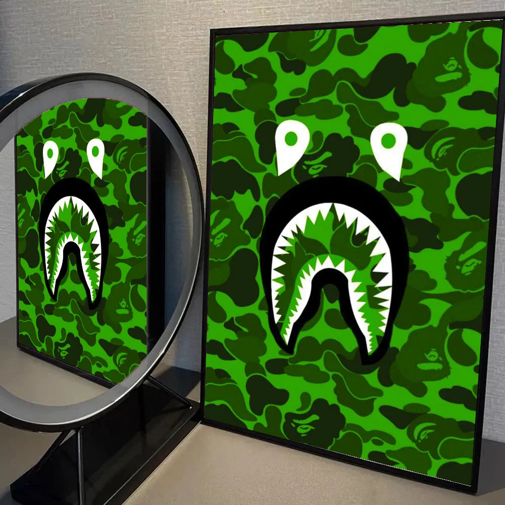 1pc Shark Head BAPE Poster