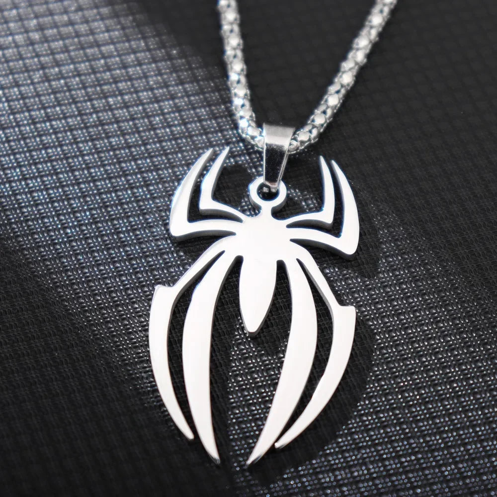 HNSP Bat Flash Stainless Steel Pendant Chain Necklace