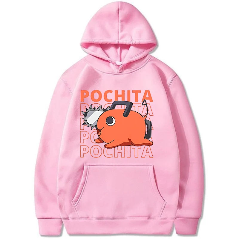 New Anime Hoodies Funny Pochita Graphic Printing Sweatshirt