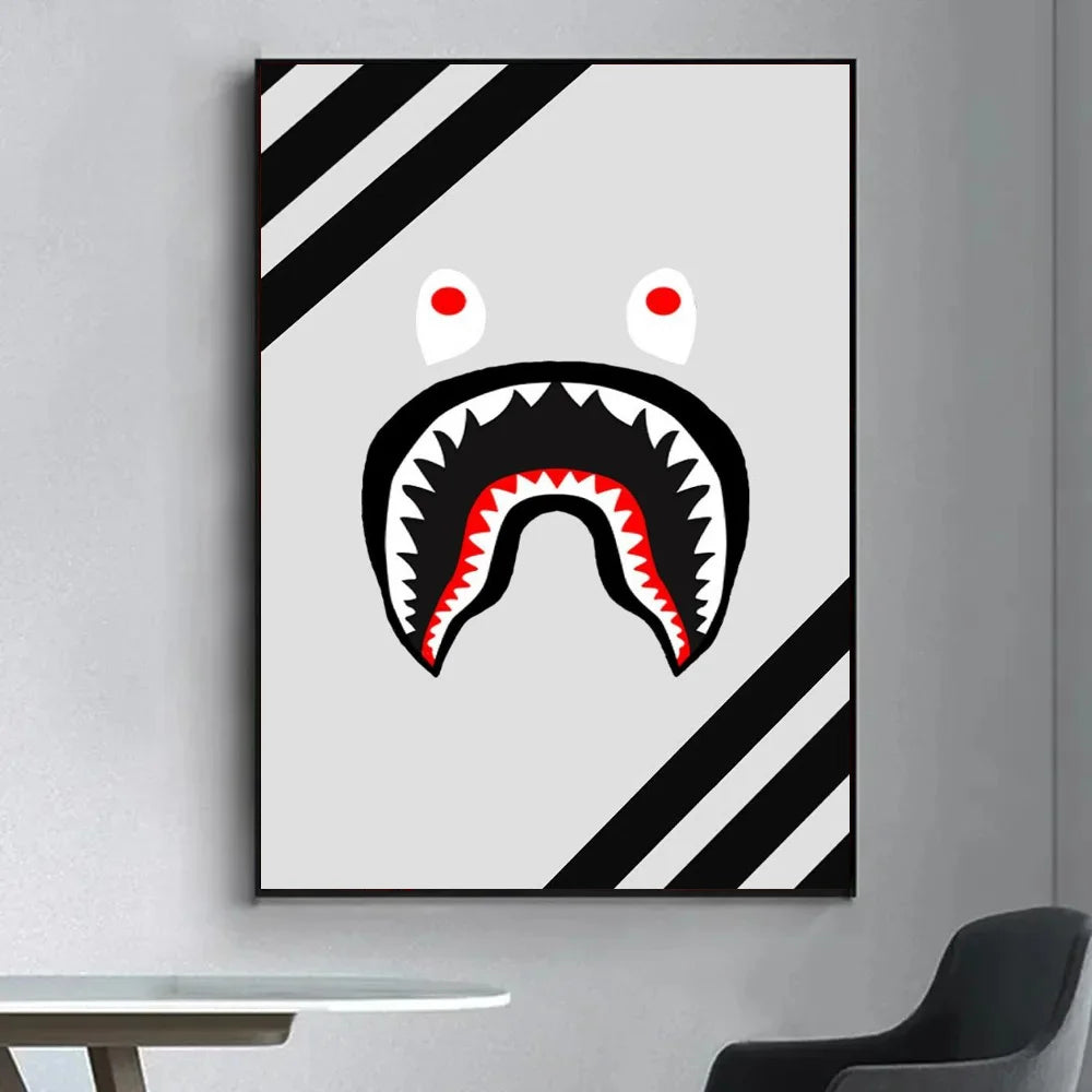 1pc Shark Head BAPE Poster