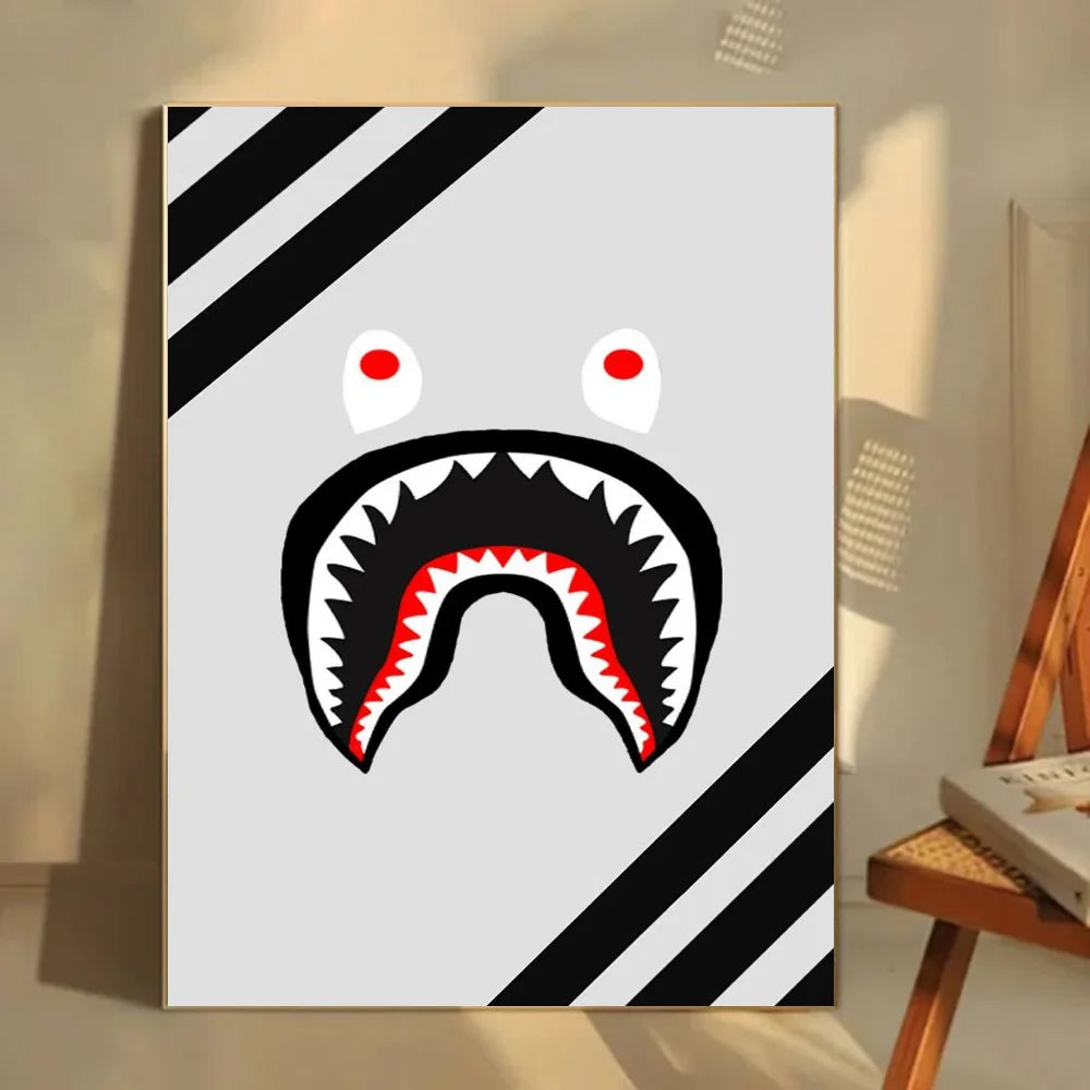 1pc Shark Head BAPE Poster