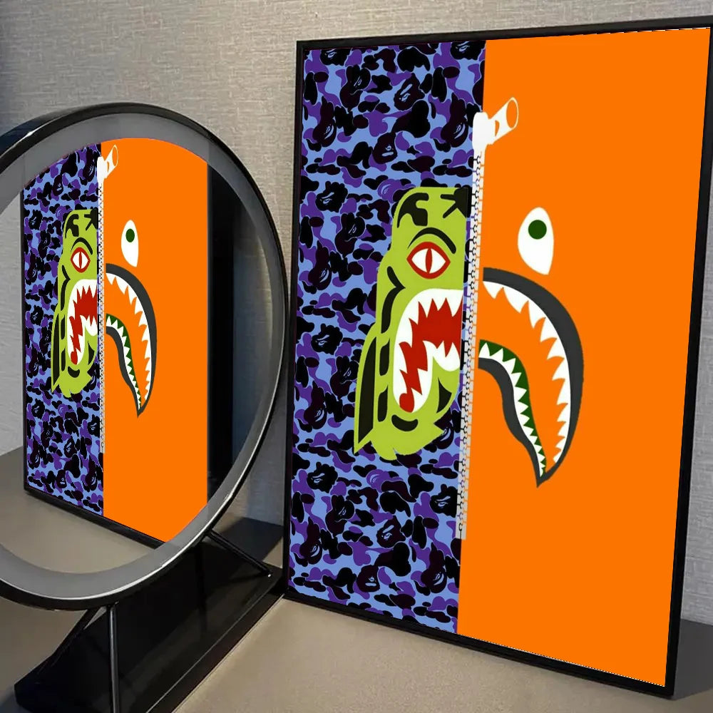 1pc Shark Head BAPE Poster